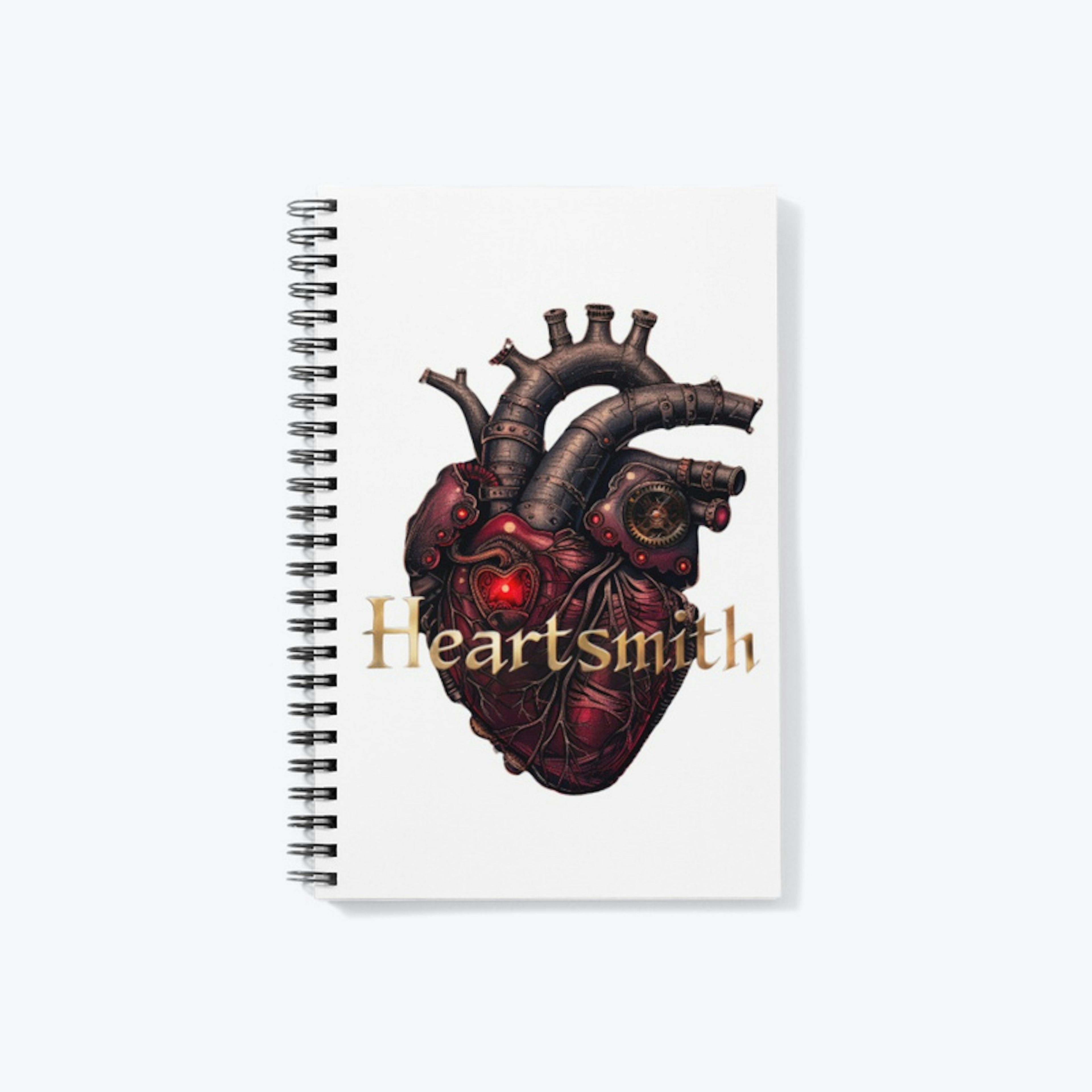 Red Anatomical Heart with Gear