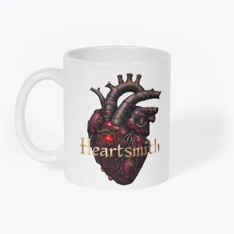 Red Anatomical Heart with Gear