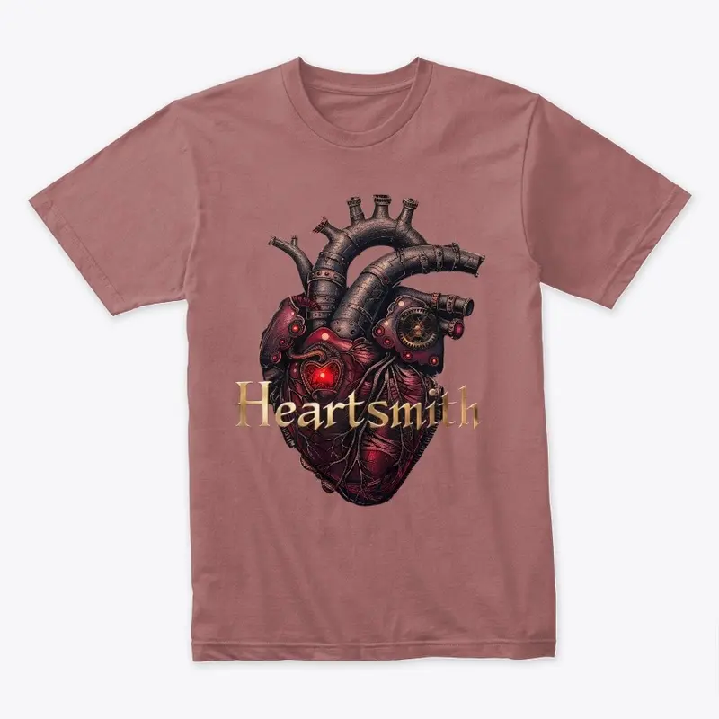 Red Anatomical Heart with Gear